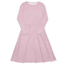 Load image into Gallery viewer, Vestido midi con manga larga rosa tenue
