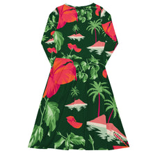 Load image into Gallery viewer, Vestido midi con manga larga Tropical