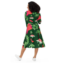 Load image into Gallery viewer, Vestido midi con manga larga Tropical