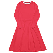 Load image into Gallery viewer, Vestido midi con manga larga rojo radical