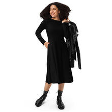 Load image into Gallery viewer, Vestido midi con manga larga negro