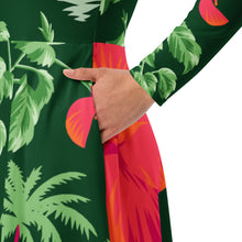 Load image into Gallery viewer, Vestido midi con manga larga Tropical