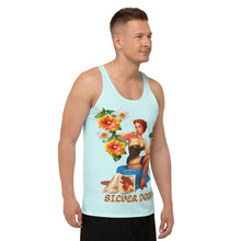 Load image into Gallery viewer, Camiseta de tirantes unisex cyan ligero