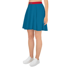 Load image into Gallery viewer, Falda skater cerulean (cinturilla roja)