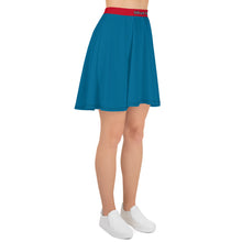 Load image into Gallery viewer, Falda skater cerulean (cinturilla roja)