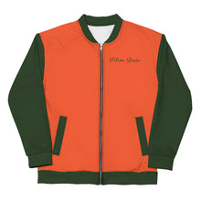 Load image into Gallery viewer, Chaqueta bomber unisex naranja verde
