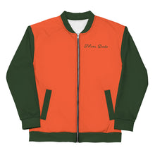 Load image into Gallery viewer, Chaqueta bomber unisex naranja verde