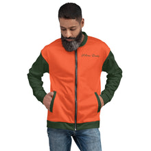 Load image into Gallery viewer, Chaqueta bomber unisex naranja verde
