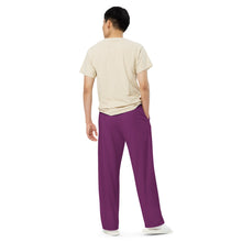 Load image into Gallery viewer, Pantalón ancho unisex morado palatinado