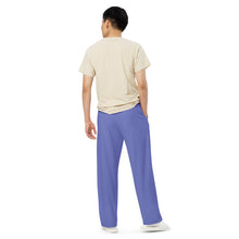 Load image into Gallery viewer, Pantalón ancho unisex azul pizarra medio