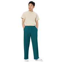 Load image into Gallery viewer, Pantalón ancho  unisex azul sherpa