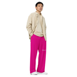 Pantalón ancho unisex rojo violeta medio