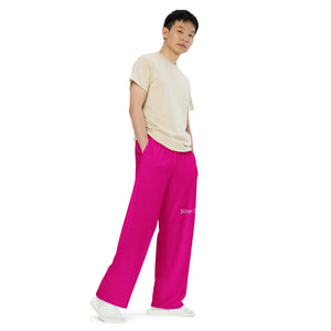 Pantalón ancho unisex rojo violeta medio