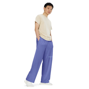 Pantalón ancho  unisex azul pizarra medio
