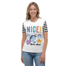 Load image into Gallery viewer, Camiseta para mujer Nice! ajedrezado