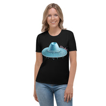 Load image into Gallery viewer, Camiseta para mujer Azure Hat negro Perfecto