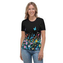 Load image into Gallery viewer, Camiseta para mujer Petal Dance negro Perfecto