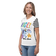 Load image into Gallery viewer, Camiseta para mujer Nice! ajedrezado
