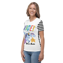 Load image into Gallery viewer, Camiseta para mujer Nice! ajedrezado