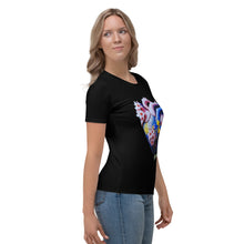 Load image into Gallery viewer, Camiseta para mujer Blue Heartbeat negro Perfecto