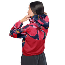 Load image into Gallery viewer, Cortavientos crop para mujer Hibisco
