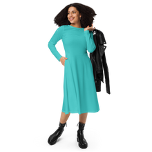 Load image into Gallery viewer, Vestido midi con manga larga dark tourquoise