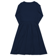 Load image into Gallery viewer, Vestido midi con manga larga azul marino
