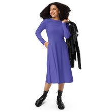 Load image into Gallery viewer, Vestido midi con manga larga medium slate blue 2