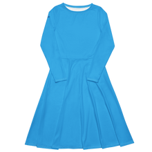 Load image into Gallery viewer, Vestido midi con manga larga azul
