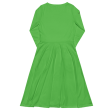 Load image into Gallery viewer, Vestido midi con manga larga verde mantis