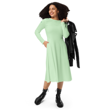 Load image into Gallery viewer, Vestido midi con manga larga verde Tara