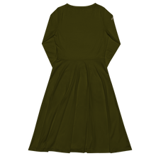 Load image into Gallery viewer, Vestido midi con manga larga verde karaka
