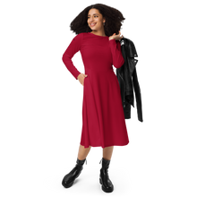 Load image into Gallery viewer, Vestido midi con manga larga carmine