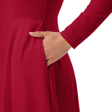 Load image into Gallery viewer, Vestido midi con manga larga carmine