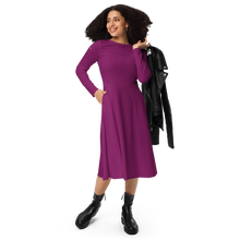 Load image into Gallery viewer, Vestido midi con manga larga tyrian purple