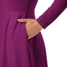 Load image into Gallery viewer, Vestido midi con manga larga tyrian purple