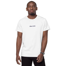 Load image into Gallery viewer, Camiseta premium de algodón para hombre blanca (bordado azul)