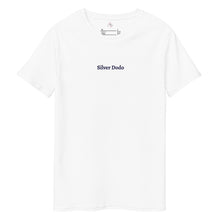 Load image into Gallery viewer, Camiseta premium de algodón para hombre blanca (bordado azul)
