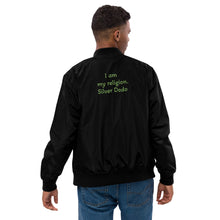 Load image into Gallery viewer, Chaqueta bomber reciclada premium "I am my religion" unisex Perfecto