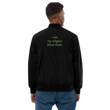 Load image into Gallery viewer, Chaqueta bomber reciclada premium "I am my religion" unisex Perfecto