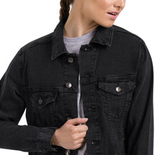 Load image into Gallery viewer, Chaqueta denim unisex bordado gris arqueado