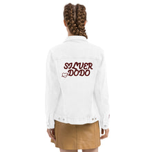 Load image into Gallery viewer, Chaqueta denim unisex Romantic bordado granate