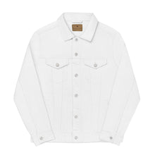 Load image into Gallery viewer, Chaqueta denim unisex bordado gris arqueado