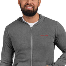 Load image into Gallery viewer, Sudadera con cremallera unisex bordado rojo