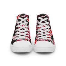 Load image into Gallery viewer, Zapatillas de lona de caña alta para mujer Love negro Peefecto