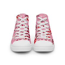 Load image into Gallery viewer, Zapatillas de lona de caña alta para mujer Love rosa