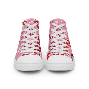 Zapatillas de lona de caña alta para mujer Love rosa