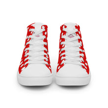 Load image into Gallery viewer, Zapatillas de lona de caña alta para mujer lunares rojo