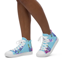 Load image into Gallery viewer, Zapatillas de lona de caña alta para mujer Zuri columbia blue