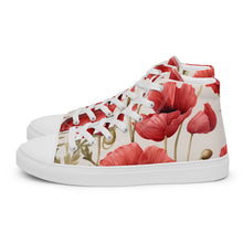 Load image into Gallery viewer, Zapatillas de lona de caña alta para mujer Marsala